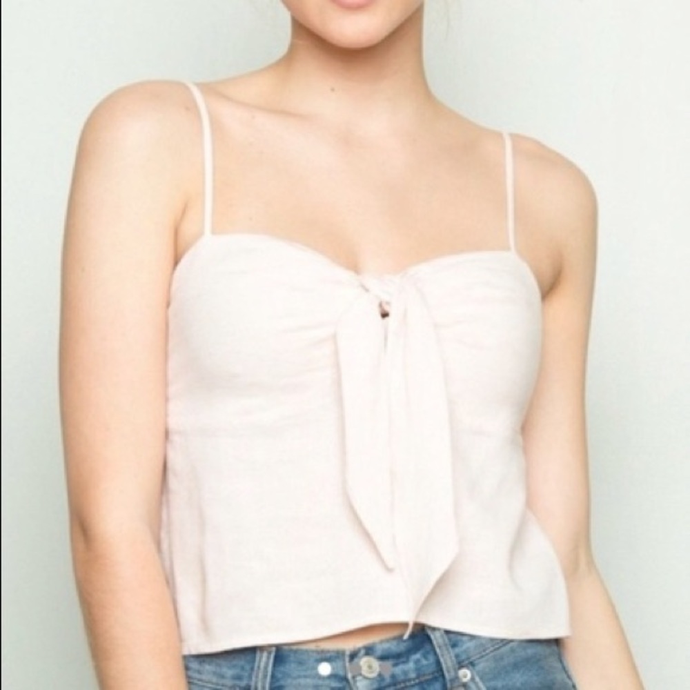Brandy Melville White Linen top